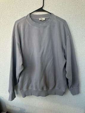 Elwood Organic Cotton Crewneck Sweatshirt Size M Gray Vintage Wash — Flaw